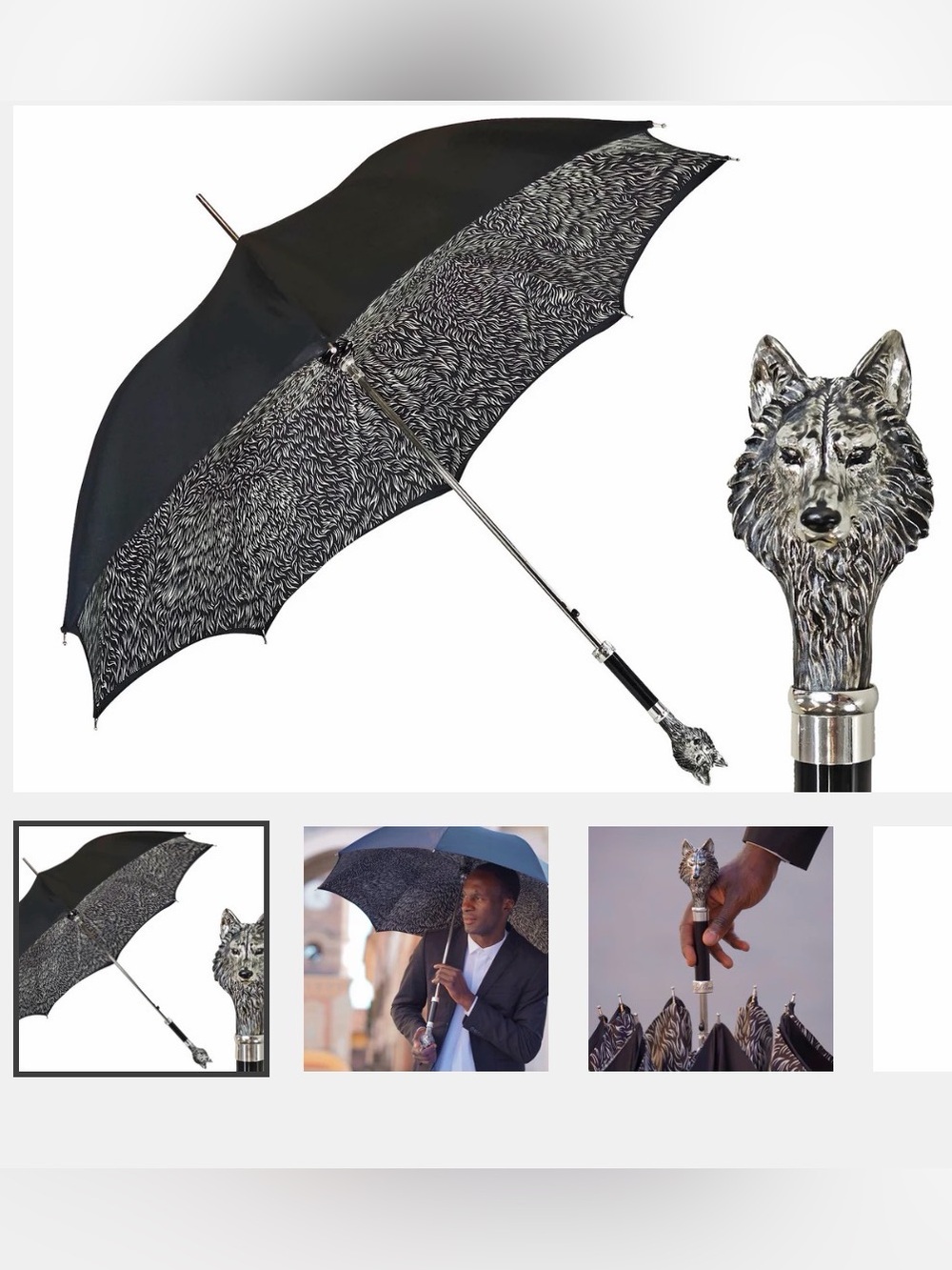 Authentic il Marchesato Luxury Men’s Umbrella - Handmade in Italy